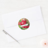 Merry Christmas Cranberries Fruit Watercolor Ronde Sticker (Envelop)