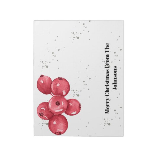 Merry Christmas Cranberries Notitieblok (Linkerzijde)