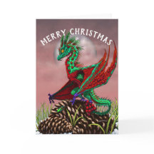 Merry Christmas Cranberry Dragon wenskaart