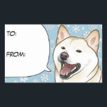 Merry Christmas Cream Shiba Inu Cadeau Label<br><div class="desc">Sassy Shiba Inu in een trio kleuren!</div>