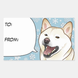 Merry Christmas Cream Shiba Inu Cadeau Label