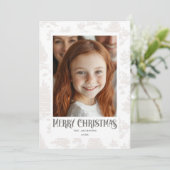 Merry Christmas Cream Toile Holiday Design Feestdagenkaart (Staand voorkant)