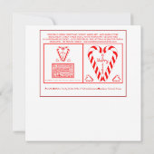 Merry Christmas Cross In Heart Candy Cane 2 Hearts Kaart (Achterkant)