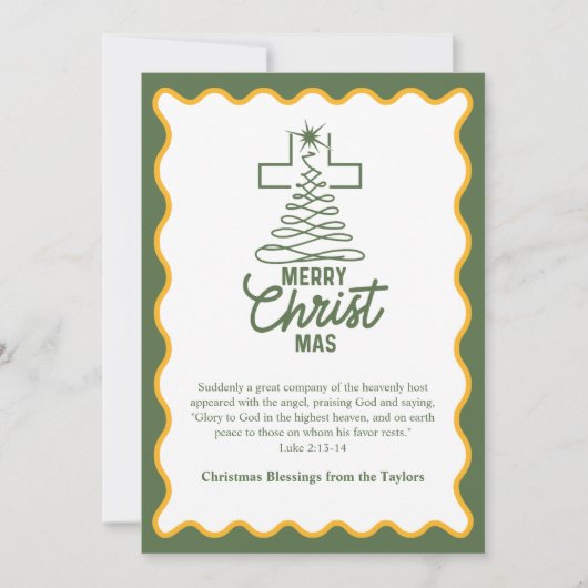Merry Christmas Cross Tree Blessings Feestdagenkaart (Voorkant)
