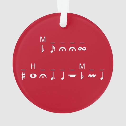 Merry Christmas-cryptogram Ornament (achterkant)