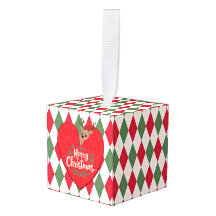 Merry Christmas Cube Ornament