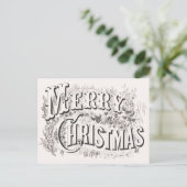 Merry Christmas,  Currier & Ives (reprod) Briefkaart (Staand voorkant)