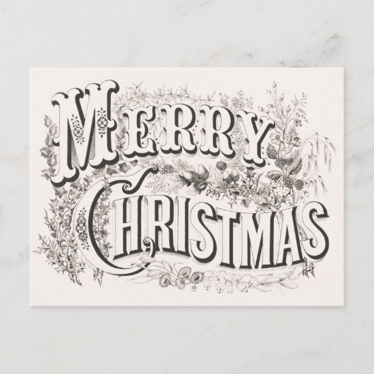 Merry Christmas,  Currier & Ives (reprod) Briefkaart (Voorkant)