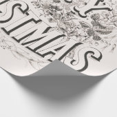 Merry Christmas,  Currier & Ives (reprod) Cadeaupapier (Hoek)