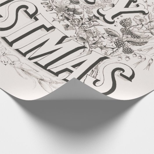 Merry Christmas,  Currier & Ives (reprod) Cadeaupapier (Hoek)