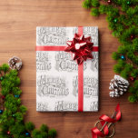 Merry Christmas,  Currier & Ives (reprod) Cadeaupapier<br><div class="desc">illustratie Merry Christmas tekstontwerp oorspronkelijk uitgegeven door Currier & Ives in 1876. De tekst Merry Christmas is omgeven door hulst, eikels, bloemen, klimop en andere traditionele vakantie gebladerte. Currier and Ives was een succesvolle Amerikaanse drukkerij onder leiding van Nathaniel Currier (1813-1888) en James Merritt Ives (1824-1895) gevestigd in New York...</div>