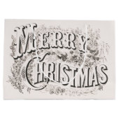 Merry Christmas, Currier & Ives (reprod) Groot Cadeauzakje (Achterkant)
