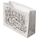 Merry Christmas, Currier & Ives (reprod) Groot Cadeauzakje (Achterkant Gekanteld)