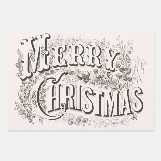 Merry Christmas, Currier & Ives (reprod) Inpakpapier Vel (Voorkant 3)