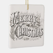 Merry Christmas,  Currier & Ives (reprod) Keramisch Ornament (Rechts)