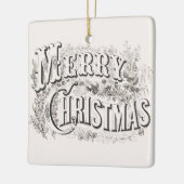 Merry Christmas, Currier & Ives (reprod) Keramisch Ornament (Links)