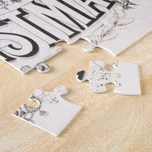 Merry Christmas,  Currier & Ives (reprod) Legpuzzel (Zijkant)