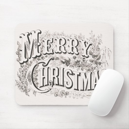 Merry Christmas,  Currier & Ives (reprod) Muismat (Met muis)