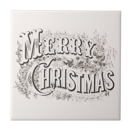 Merry Christmas,  Currier & Ives (reprod) Tegeltje (Voorkant)