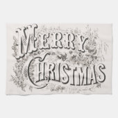 Merry Christmas,  Currier & Ives (reprod) Theedoek (Horizontaal)