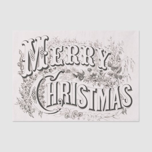 Merry Christmas,  Currier & Ives (reprod) Tissuepapier (Voorkant)