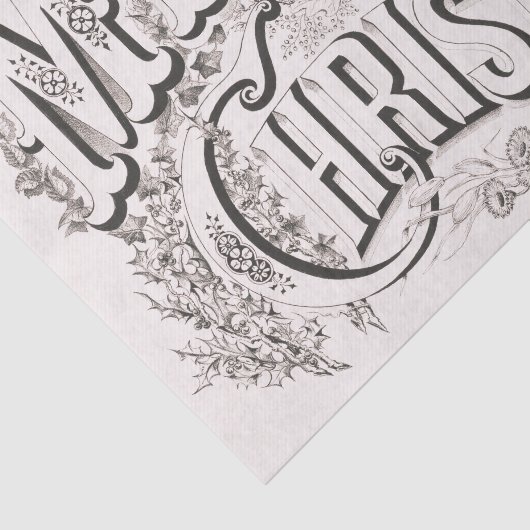 Merry Christmas,  Currier & Ives (reprod) Tissuepapier (Detail)