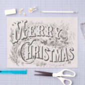 Merry Christmas,  Currier & Ives (reprod) Tissuepapier (Craft)