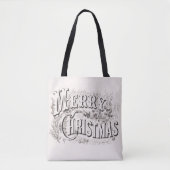 Merry Christmas, Currier & Ives (reprod) Tote Bag (Voorkant)