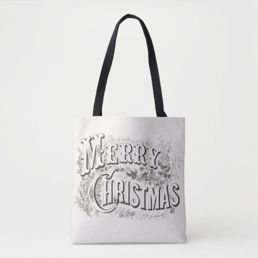 Merry Christmas,  Currier & Ives (reprod) Tote Bag (Voorkant)