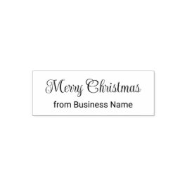 Merry Christmas Cursive Script from Business Name Zelfinktende Stempel