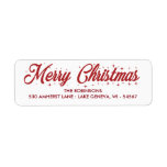 Merry Christmas Cursive Script Label<br><div class="desc">Een zeer traditionele,  schone en feestelijke set kerstlabels. Gemakkelijk aan te passen. Bedankt voor uw bestelling.</div>