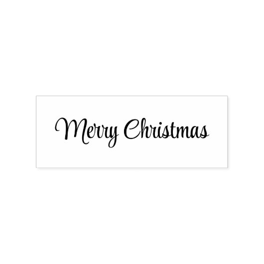 Merry Christmas Cursive Script Text Template Rubberstempel (Afrduk)