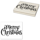 Merry Christmas Cursive Typography  Rubberstempel (Gestempeld)