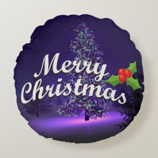 Merry Christmas cushion, decor Christmas cushion Rond Kussen