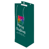 Merry Christmas Custom Afbeelding Foto Logo Tekst Wijn Cadeautas (Achterkant Gekanteld)