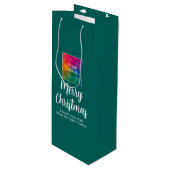 Merry Christmas Custom Afbeelding Foto Logo Tekst Wijn Cadeautas (Voorkant Gekanteld)