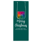 Merry Christmas Custom Afbeelding Foto Logo Tekst Wijn Cadeautas (Voorkant)