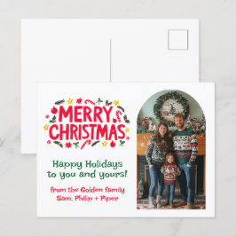 MERRY CHRISTMAS CUSTOM Arch FOTO Xmas Feestdagenkaart