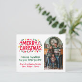MERRY CHRISTMAS CUSTOM Arch FOTO Xmas Feestdagenkaart (Staand voorkant)