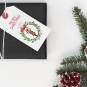 Merry Christmas Custom Bericht Notenkraker Krans Cadeaulabel