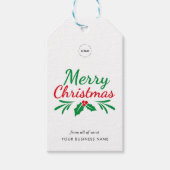 Merry Christmas Custom Business Company Logo Cadeaulabel (Voorkant)