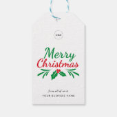 Merry Christmas Custom Business Company Logo Cadeaulabel (Achterkant)