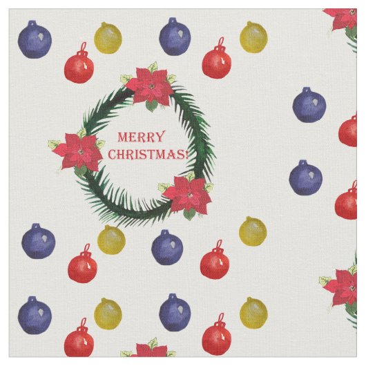 Merry Christmas Custom Fabric Stof (Close Up)
