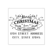 Merry Christmas Custom Familienaam Retouradres Rubberstempel (Afrduk)