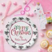 Merry Christmas – Custom Family Greeting Papieren Bordje (Feest)