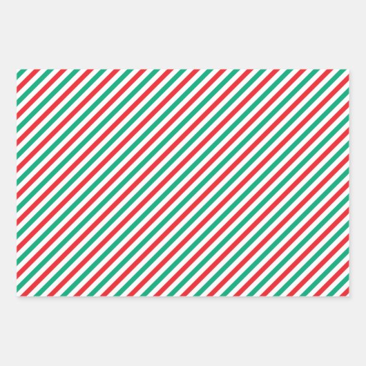 Merry Christmas Custom Name Monogram Rood Groen Inpakpapier Vel (Voorkant 2)