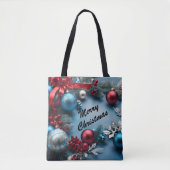 Merry Christmas Custom Personaliseer Tekst Canvas  Tote Bag (Voorkant)