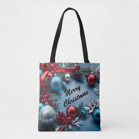 Merry Christmas Custom Personaliseer Tekst Canvas  Tote Bag (Voorkant)