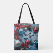 Merry Christmas Custom Personaliseer Tekst Canvas  Tote Bag (Achterkant)