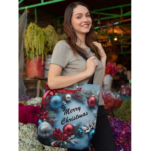 Merry Christmas Custom Personaliseer Tekst Canvas  Tote Bag